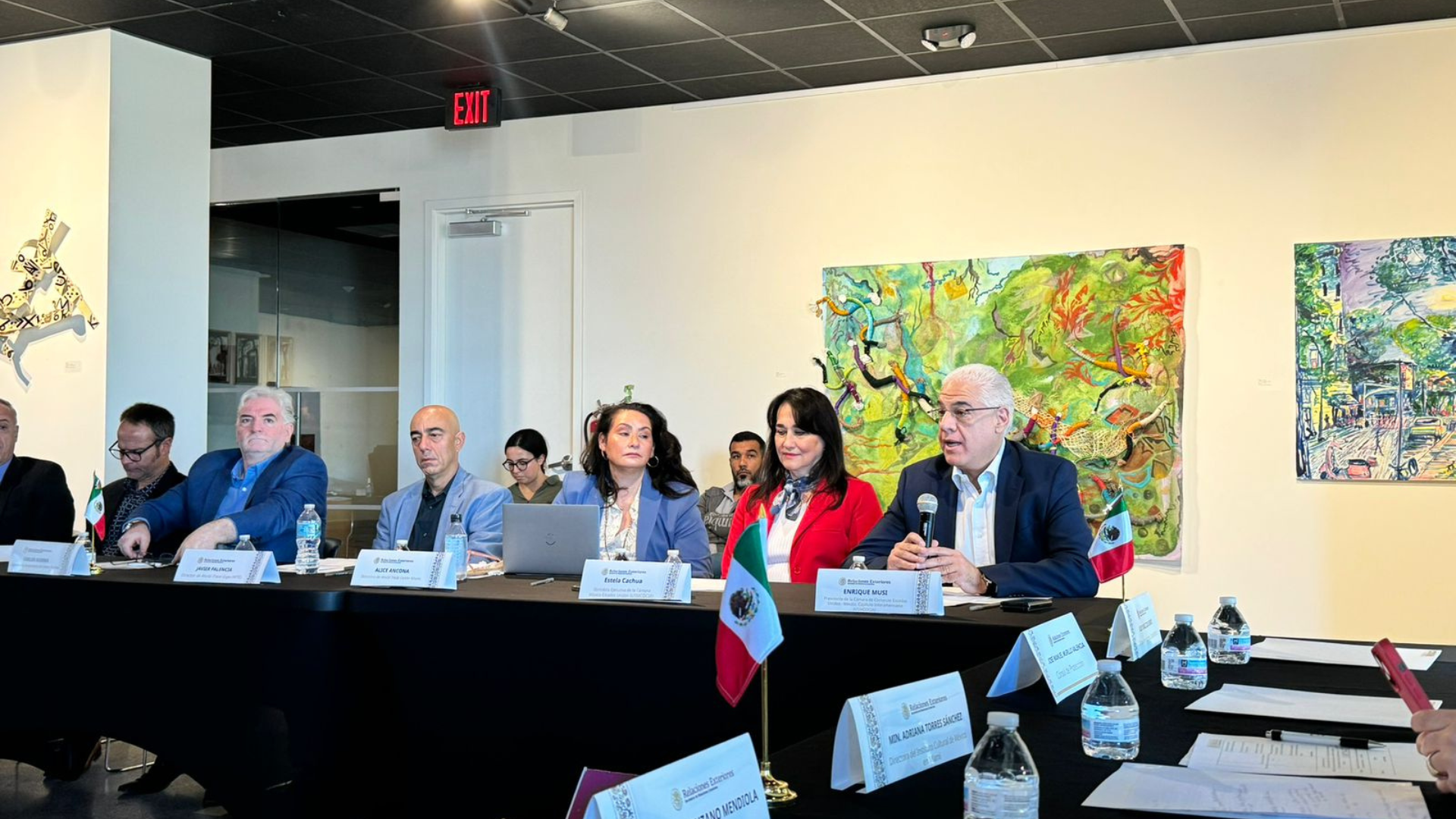 Conference participants in strategic discussion